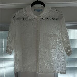 Hill House Annette Broderie Blouse Large
